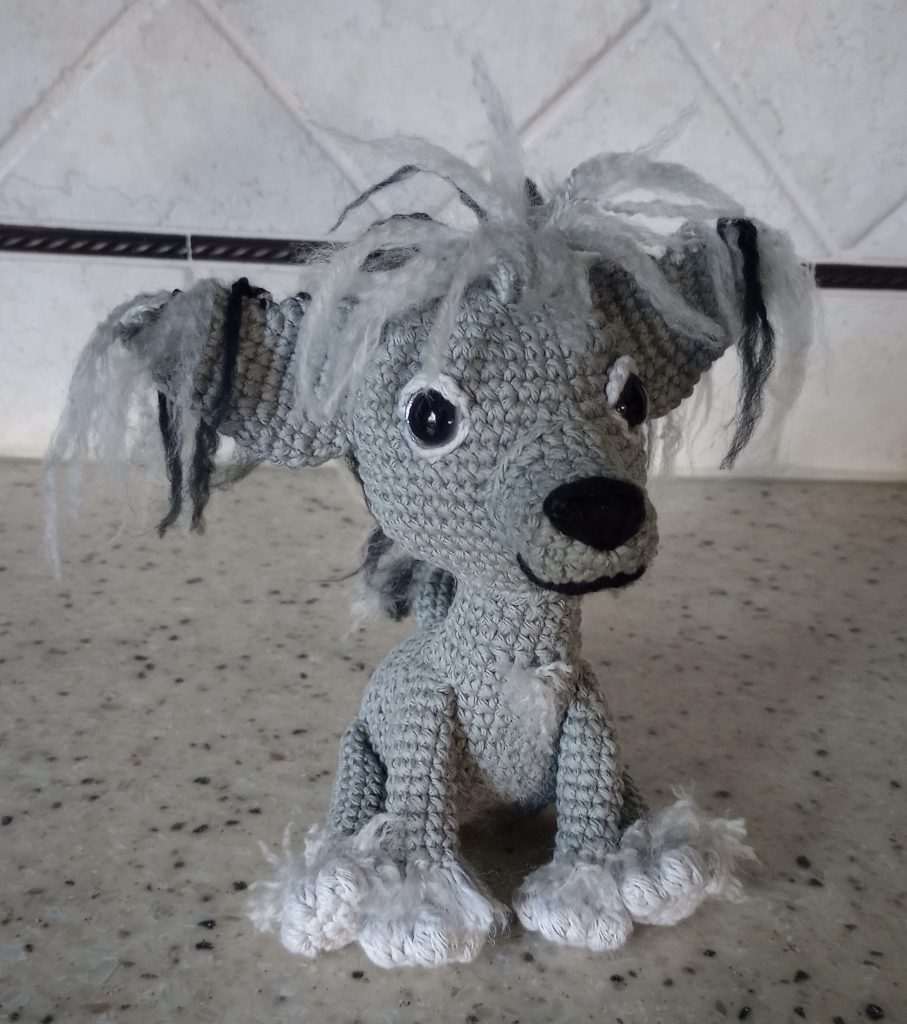Chinese hairless crested dog crochet